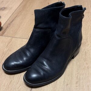 Franco Sarto Black Leather Ankle Boots